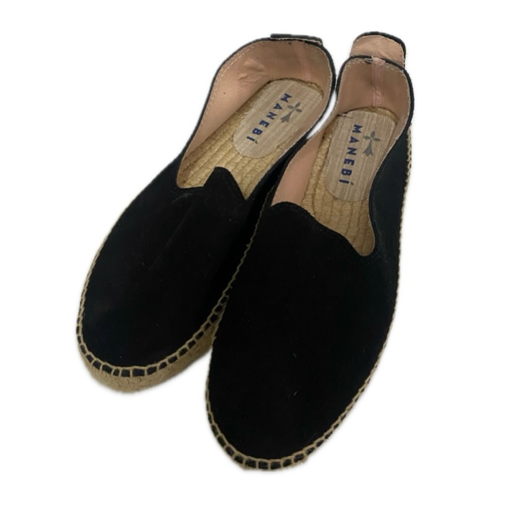 Manebi Suede Hamptons Black Espadrille Women Shoes Size 10/ EU 40 - Picture 6 of 11